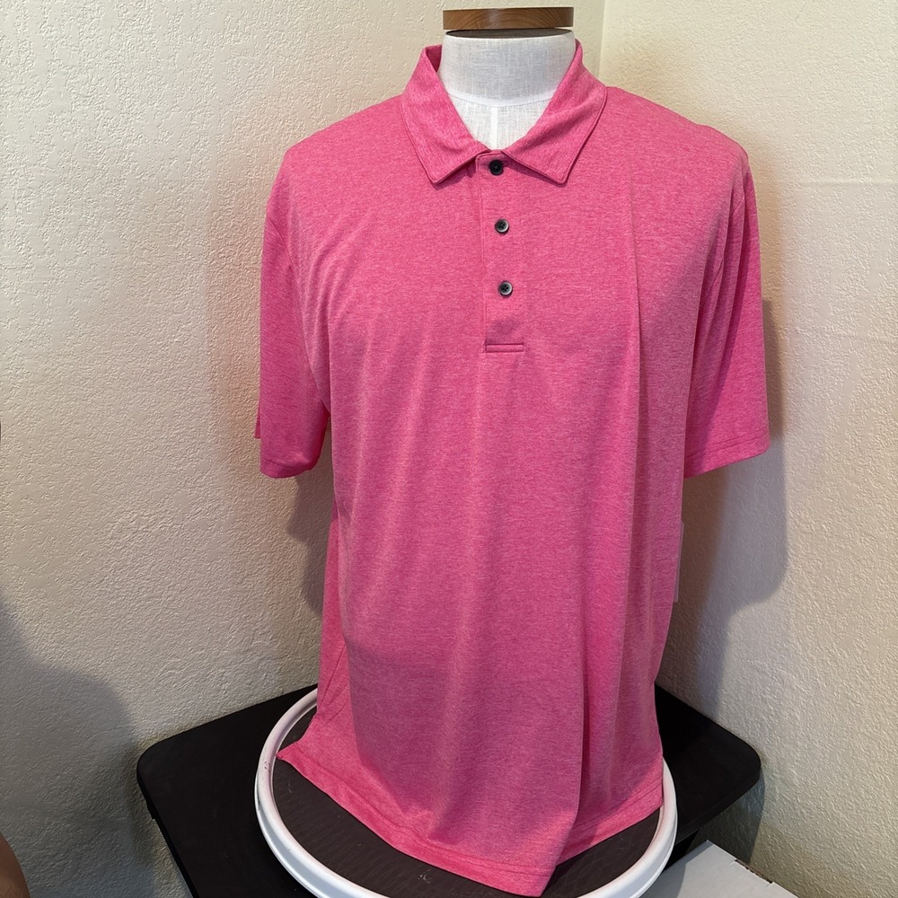 Grand Slam Performance Men's Short Sleeve Golf Polo Shirt XL Pink NEW